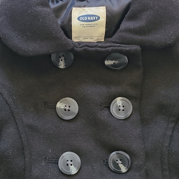 OLD NAVY Black Pea Coat 2T - Picture 3 of 4
